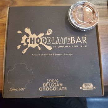 Chocolate Bar - The box with the chocolate showing - Desserts Near Me - Jacksonville, Florida