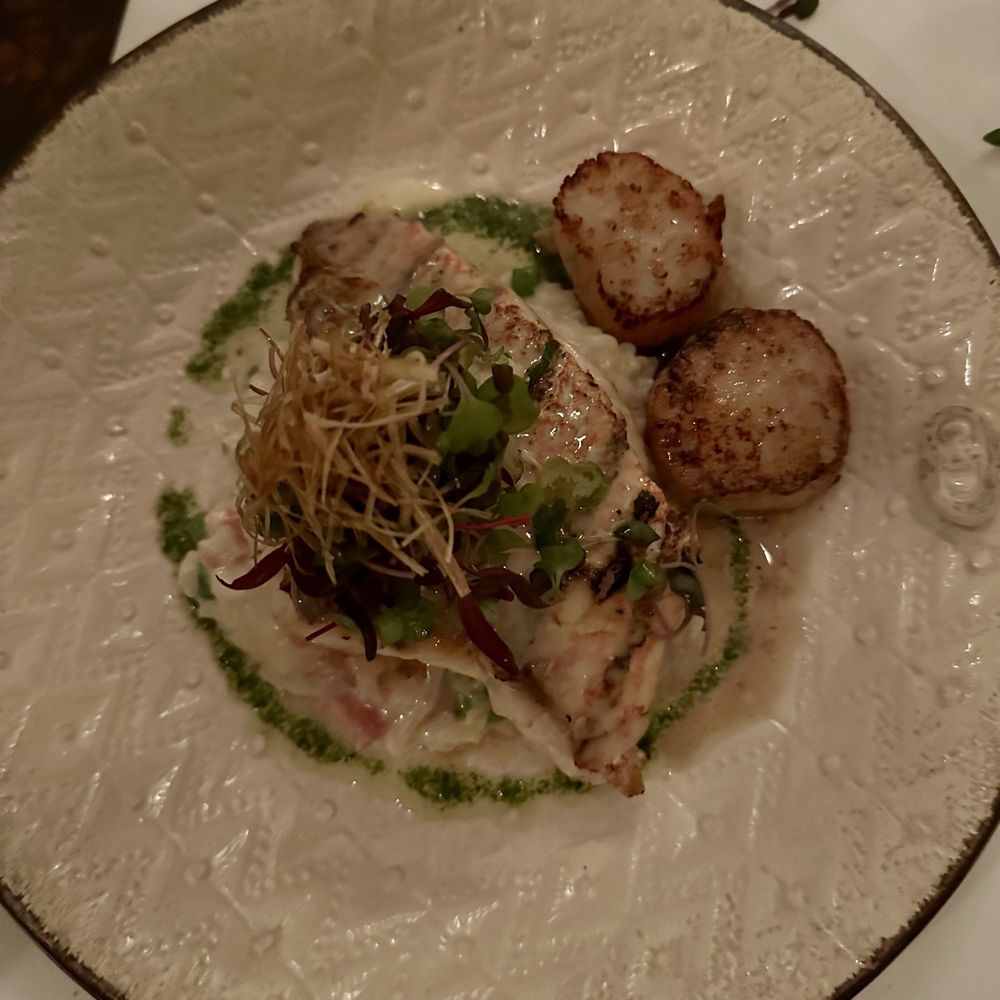 Cafe Dupont - Grilled gulf red snapper with scallops - New American Near Me - Birmingham, Alabama Cafe Dupont - Grilled gulf red snapper with scallops - New American Near Me - Birmingham, Alabama