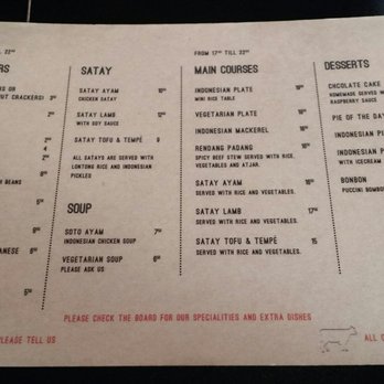 Café Kadijk - The menu - Indonesian Near Me - Amsterdam, New Hampshire