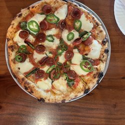 Pizza & Pints - Margarita pizza plus fresh jalapeños and pepperoni.