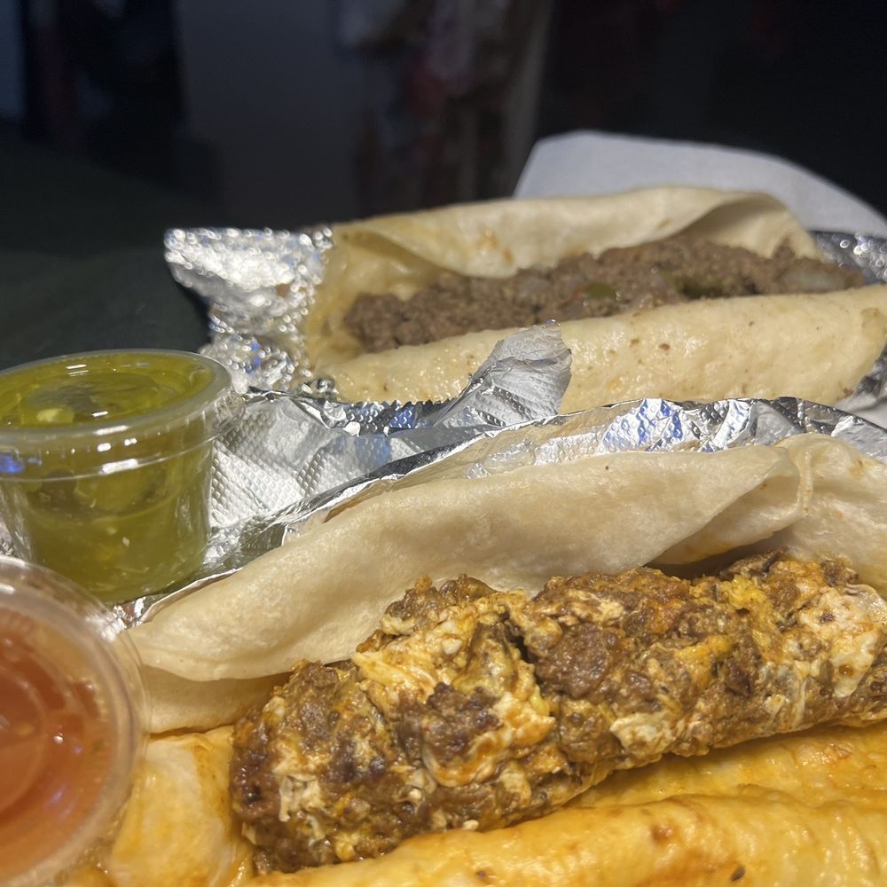 Chorizo & Egg; Picadillo; Red and Green Salsa Chorizo & Egg; Picadillo; Red and Green Salsa