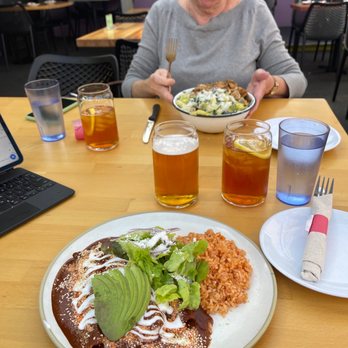 NIDO's BackYard - Duck enchilada and Mexican Caesar salad. - Mexican Near Me - Oakland, California NIDO's BackYard - Duck enchilada and Mexican Caesar salad. - Mexican Near Me - Oakland, California