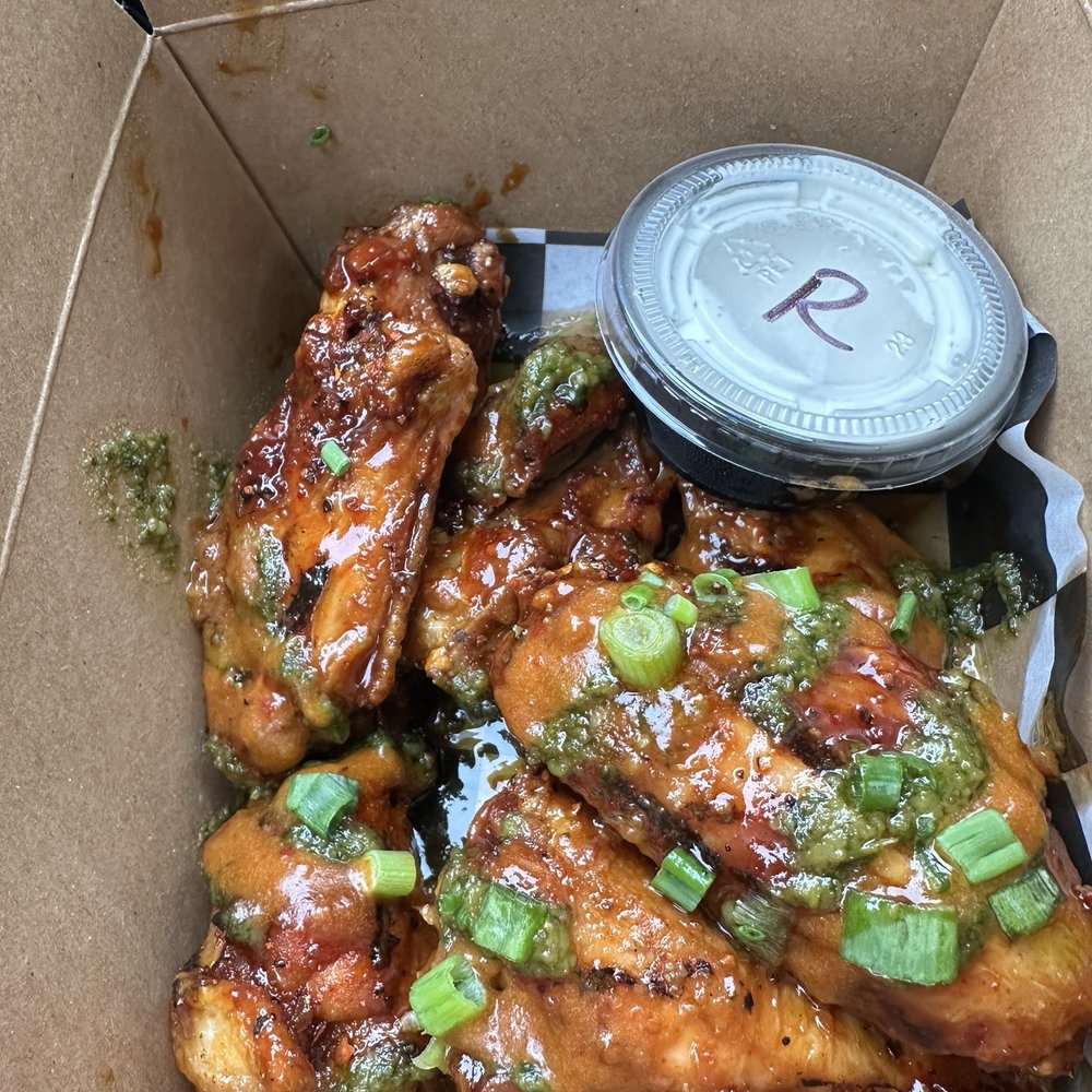 King of the Wing - The forbidden door- thai chili with ginger peppercorn dry rub - finished on the grill and topped with thai peanut and basil pesto- 10/10! - Chicken Wings Near Me - Champlin, Minnesota King of the Wing - The forbidden door- thai chili with ginger peppercorn dry rub - finished on the grill and topped with thai peanut and basil pesto- 10/10! - Chicken Wings Near Me - Champlin, Minnesota