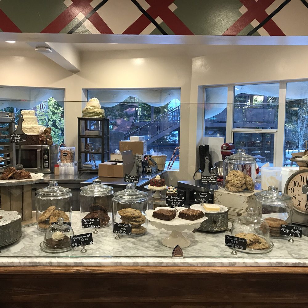 a display of baked goods