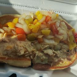 Dutch Country Farm Market - Chicken cheesesteak. Super yummy, but you might need a fork!