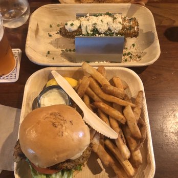 Spearfish Grille - Corn and signature Sammy with hogfish - Seafood Near Me - Sarasota, Florida Spearfish Grille - Corn and signature Sammy with hogfish - Seafood Near Me - Sarasota, Florida
