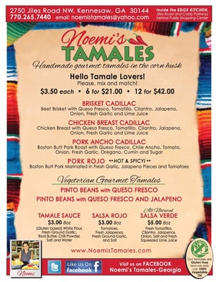 Menu photo 2 Noemi's Tamales Kennesaw, GA