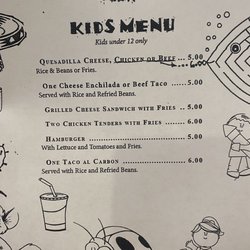 Beto's Mexican Grill - Kid's menu