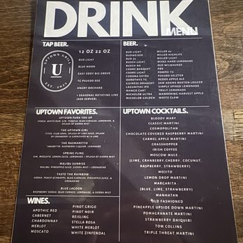Uptown Grill - Drink menu - Cocktail Bars Near Me - Waukon, Iowa Uptown Grill - Drink menu - Cocktail Bars Near Me - Waukon, Iowa