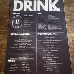 Uptown Grill - Drink menu