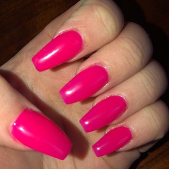 Kim's Nails - Coffin shaped acrylics with gel polish. - Nail Salons Near Me - Buffalo, New York