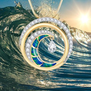 Na Hoku - Opal Wave Shimmer Pendant, Item No. 40818, ocean wave and sun background - Jewelry Near Me - Wailea, Hawaii Na Hoku - Opal Wave Shimmer Pendant, Item No. 40818, ocean wave and sun background - Jewelry Near Me - Wailea, Hawaii