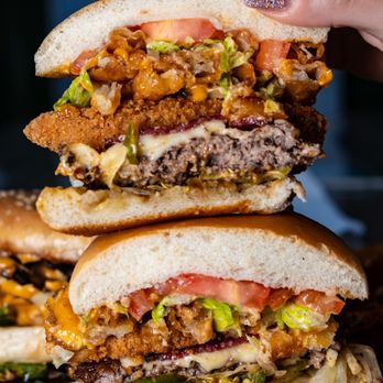 Happy Patty - Loaded Burger ($15.99) - Burgers Near Me - Toronto, Ontario