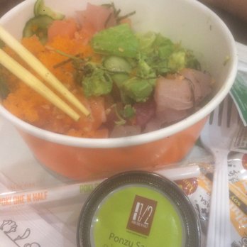 Poki One N Half - Large Poke Bowl over salad. - Seafood Near Me - San Diego, California Poki One N Half - Large Poke Bowl over salad. - Seafood Near Me - San Diego, California