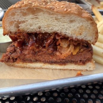 Craft Roots - Bbq burger with onion strings - Bars Near Me - Morgan Hill, California Craft Roots - Bbq burger with onion strings - Bars Near Me - Morgan Hill, California