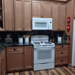 Junior suggested moving the stove a few inches for more drawers. It's wonderful!!