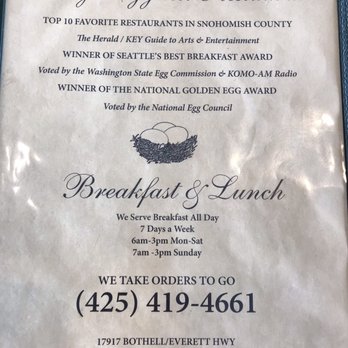 Patty's Eggnest - Menu Cover - Breakfast & Brunch Near Me - Bothell, Washington Patty's Eggnest - Menu Cover - Breakfast & Brunch Near Me - Bothell, Washington