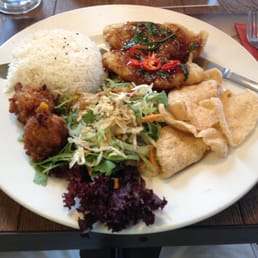 Tamarind Crispy Fish with Thai Basil Glaze dinner combo