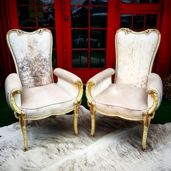 The Frayed Knot - Picked from our "boneyard" and reimagined in cowhide and velvet. We call it #FrayedKnotStyle. - Antiques Near Me - Long Beach, California The Frayed Knot - Picked from our "boneyard" and reimagined in cowhide and velvet. We call it #FrayedKnotStyle. - Antiques Near Me - Long Beach, California