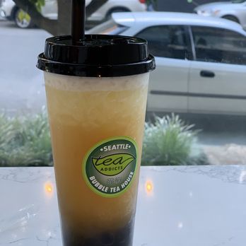 Tea Addicts - Jasmine tea with boba - Bubble Tea Near Me - Seattle, Washington Tea Addicts - Jasmine tea with boba - Bubble Tea Near Me - Seattle, Washington