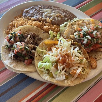 Sonora Taqueria - Shrimp, carne asada, and another taco (barbacoa?) platter - Mexican Near Me - San Rafael, California Sonora Taqueria - Shrimp, carne asada, and another taco (barbacoa?) platter - Mexican Near Me - San Rafael, California