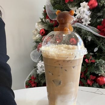 Snowcano - Salted caramel latte - Shaved Ice Near Me - Katy, Texas