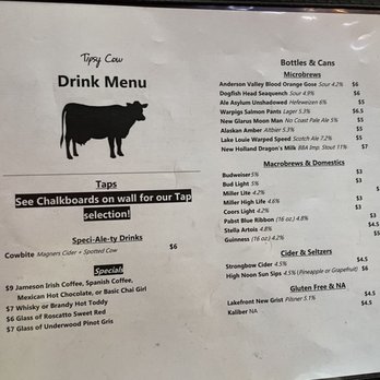 The Tipsy Cow - Drink Menu - Bars Near Me - Madison, Wisconsin The Tipsy Cow - Drink Menu - Bars Near Me - Madison, Wisconsin