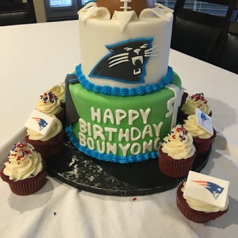 Sweet It Is! - Carolina Panthers cake and New England cupcakes! - Desserts Near Me - Charlotte, North Carolina