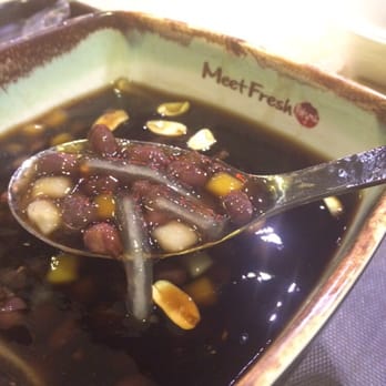 Meet Fresh - Hot grass jelly! Swapped kidney beans out for red beans! No more boba so we got white boba noodles - Desserts Near Me - Irvine, California Meet Fresh - Hot grass jelly! Swapped kidney beans out for red beans! No more boba so we got white boba noodles - Desserts Near Me - Irvine, California