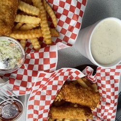 Pelican Bay Fish And Chips - Halibut Fish and Chips - clam chowder.