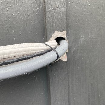 Paramount Heating & Air - This is the type of low grade work they do. Damage and no sealant. - Heating & Air Conditioning/HVAC Near Me - New Albany, Ohio Paramount Heating & Air - This is the type of low grade work they do. Damage and no sealant. - Heating & Air Conditioning/HVAC Near Me - New Albany, Ohio