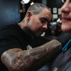 Tattoo Image - Artist and owner Steven getting down on a sleeve