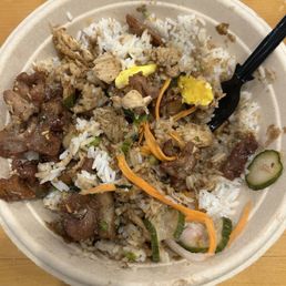 Garlic chicken and pork Garlic Chicken and Pork Belly Bowl