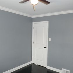 Pitters Painting - Guest room in Sherwin Williams Steely Grey 7664.