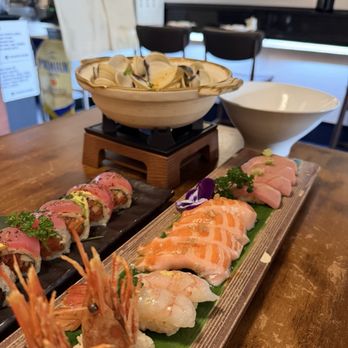 Tsukiyo Sushi - nigiri set, seafood clam cream nabe - Sushi Bars Near Me - Westminster, California Tsukiyo Sushi - nigiri set, seafood clam cream nabe - Sushi Bars Near Me - Westminster, California