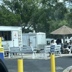 Monica's Tacos - Dining area and Food Truck