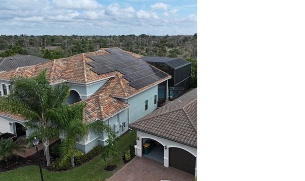 Solar Electric System 2023 - This solar electric system was installed in November of 2023.  The owners have been saving money on their electric bill ever since.  With net metering through FPL, the owner's actually received a credit in December for the extra power generated with this PV system.  The credit paid the first 5 months of their $26/month FPL bill and part of June.  Solar is savings- real dollars in your pocket!