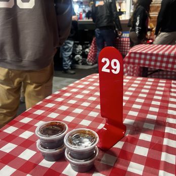 603 BBQ - Sauces on table or fill the mini cups to go - Barbeque Near Me - Concord, New Hampshire