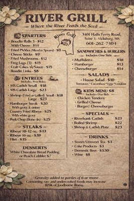 Menu photo 2 River Grill Vicksburg, MS Menu photo 2 River Grill Vicksburg, MS