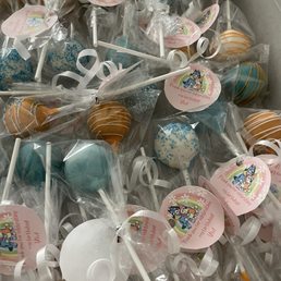 Bluey themed cake pops