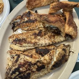 We brought our own fish in that we had just caught for blackened and fried. We brought our own fish in that we had just caught for blackened and fried.