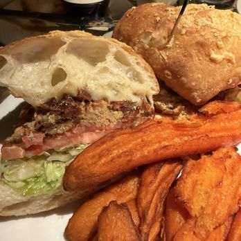 Double O Grill - Crabcake Poboy, sweet potato fries - New American Near Me - Wappingers Falls, New York