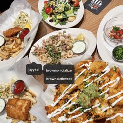 Browns Socialhouse Lethbridge West - Fish and chips, nachos, calamari, cowboy salad