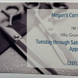 Megan’s Corner Salon - Business card