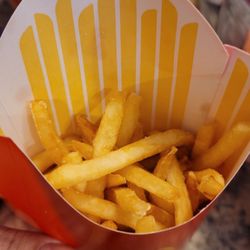 McDonald's - This is what they think is acceptable to pass off onto a customer that PAID for a LARGE fry.