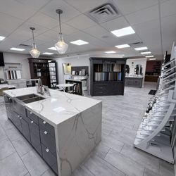 Florida Custom Marble - Kitchen display and cabinetry samples in Florida Custom Marble showroom