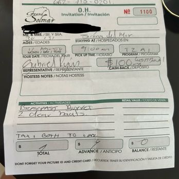 Grand Solmar Land's End - Their receipt saying they will refund the $100 - Hotels Near Me - Cabo San Lucas, BCS