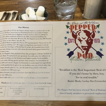 The Pepper Pod - History of the Restaurant - Breakfast & Brunch Near Me - Hudson, Colorado