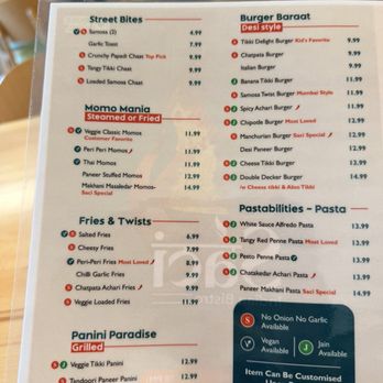 Saci Indian Bistro - Menu - Indian Near Me - Edison, New Jersey