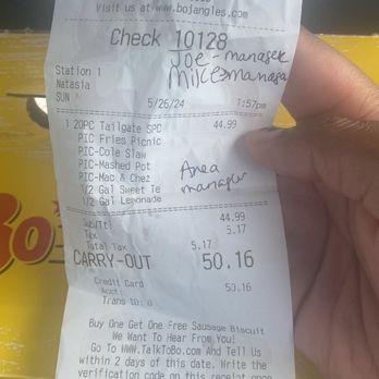 Bojangles - Receipt - Fast Food Near Me - Virginia Beach, Virginia Bojangles - Receipt - Fast Food Near Me - Virginia Beach, Virginia